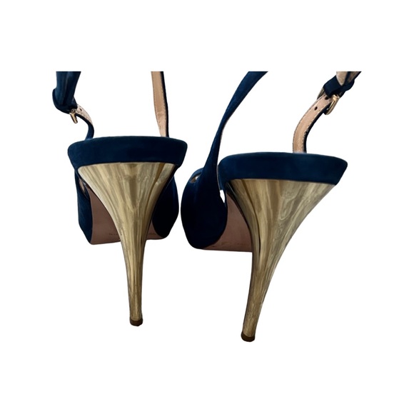 COLE HAAN SLINGS BLUE SUEDE 9.5 - Picture 4 of 8